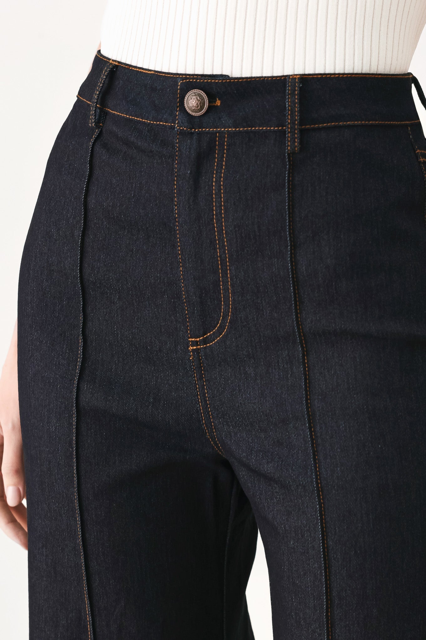 CONTRAST STITCH DENIM PANTS