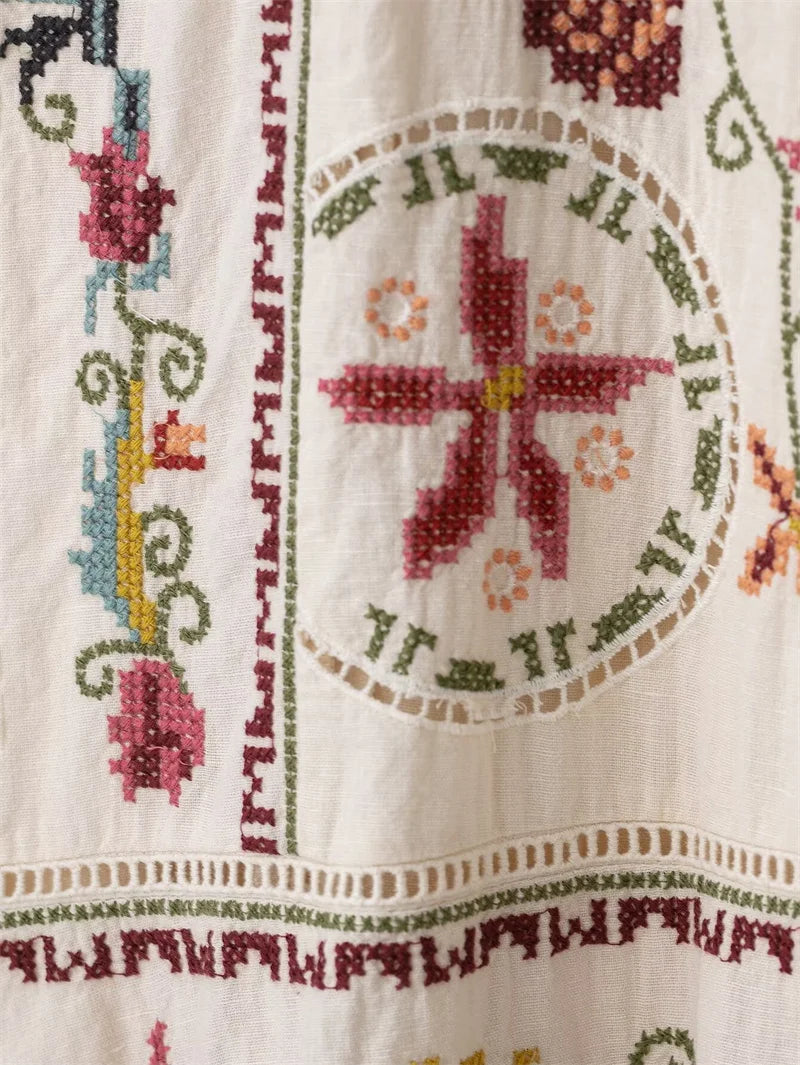 Rosemary Embroidered Slip Dress