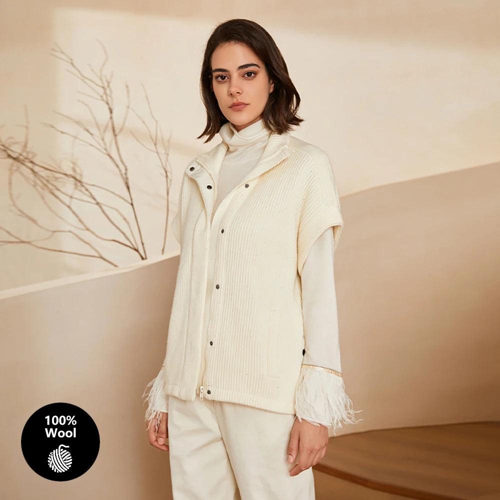 100% Merino Wool Knitted Cardigan