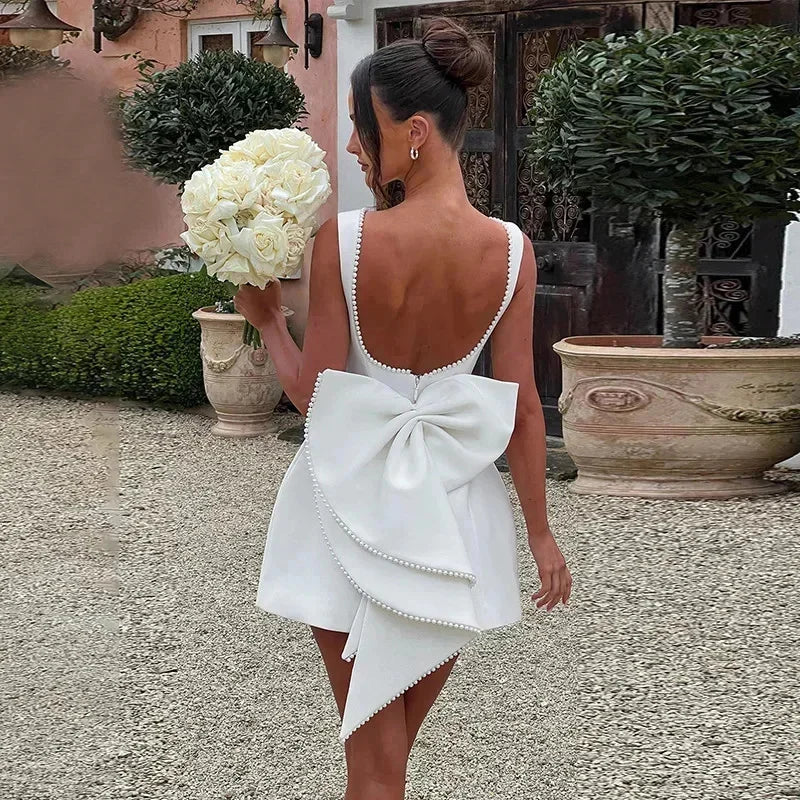 Mildred Backless Bow Dress