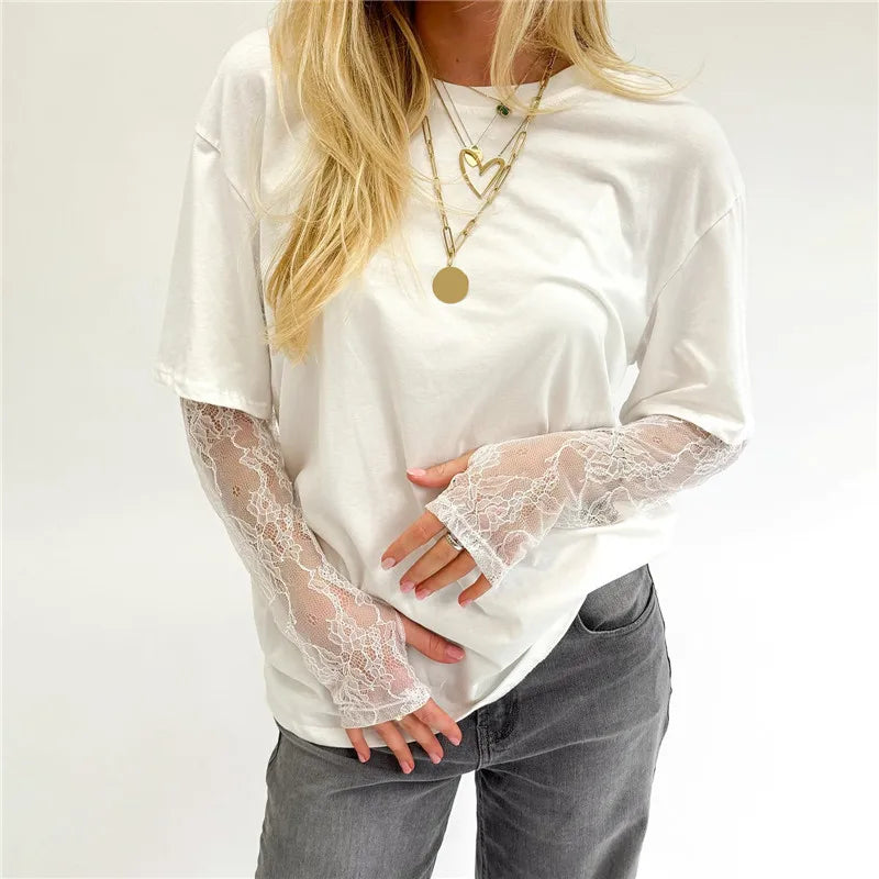 Mandy Shirt Long Sleeve Lace