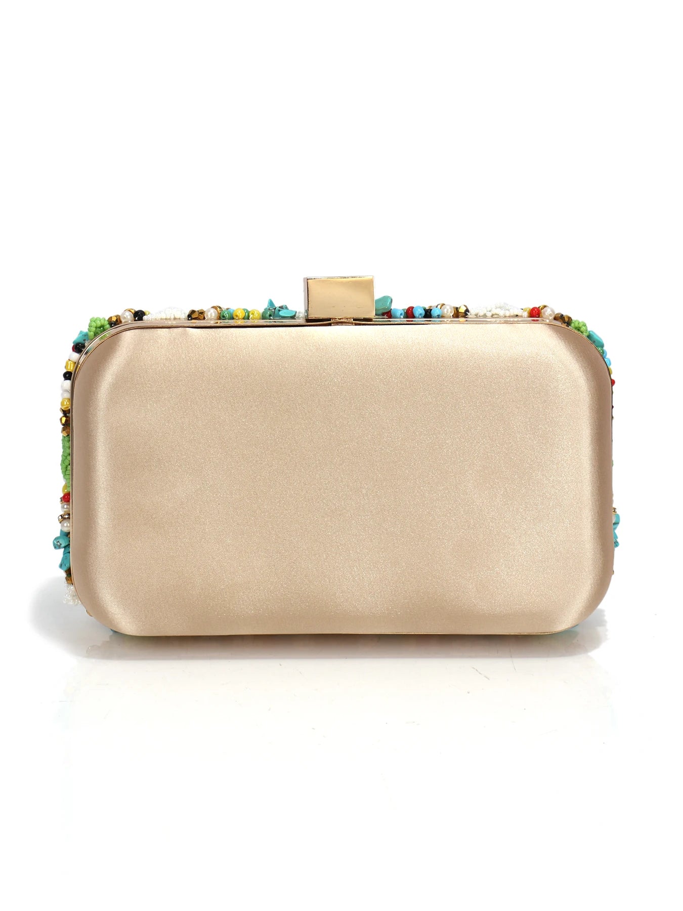 Green Embroidery Clutch Bag – green – statement handbag detail