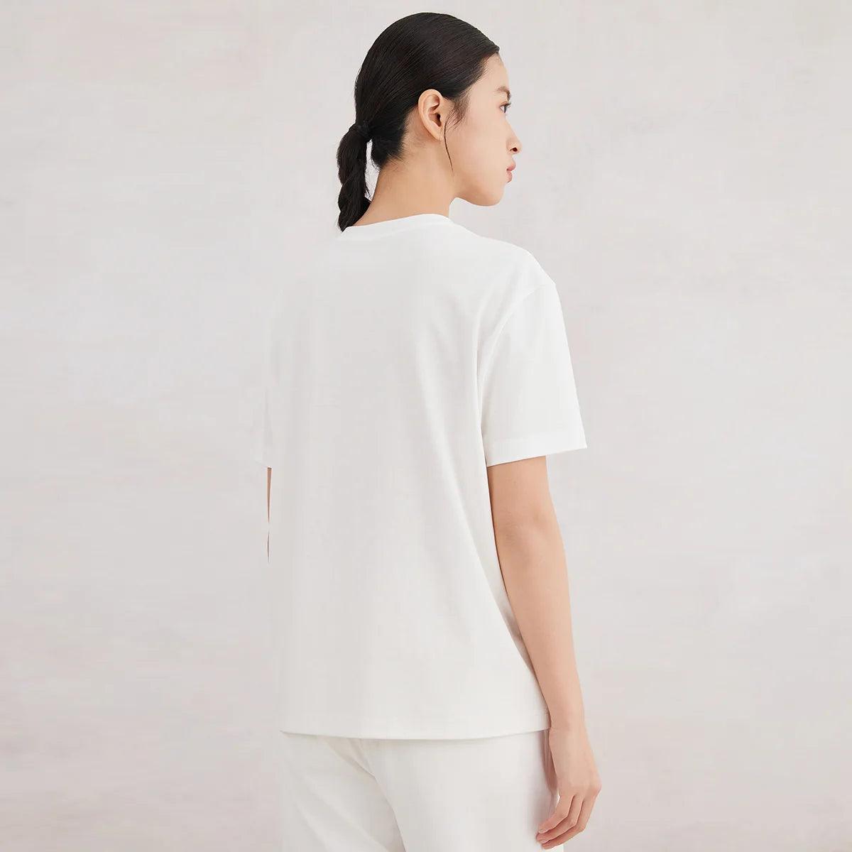 The Perfect T-Shirt — shirts & tops in white beaded detail — close-up detail