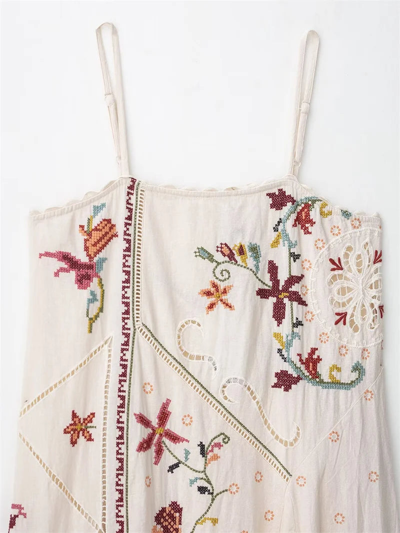 Rosemary Embroidered Slip Dress