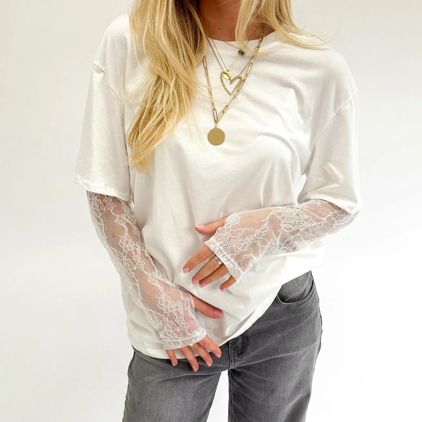 Mandy Shirt Long Sleeve Lace
