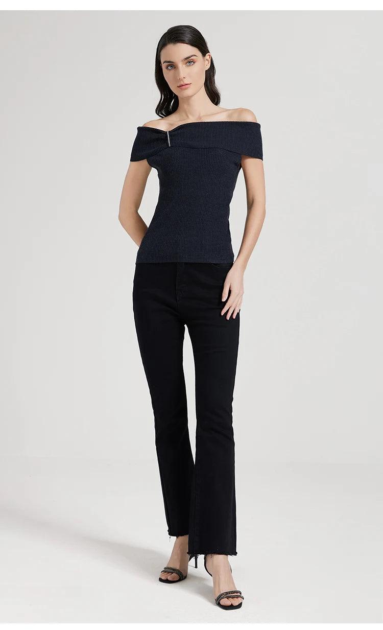 Haut Jackie en laine mérinos et soie