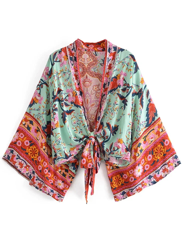 Floral Kimono Cover Up Top