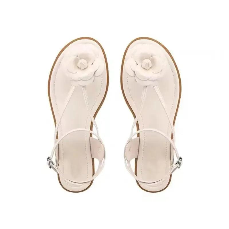 Lola Flower Flat Sandals