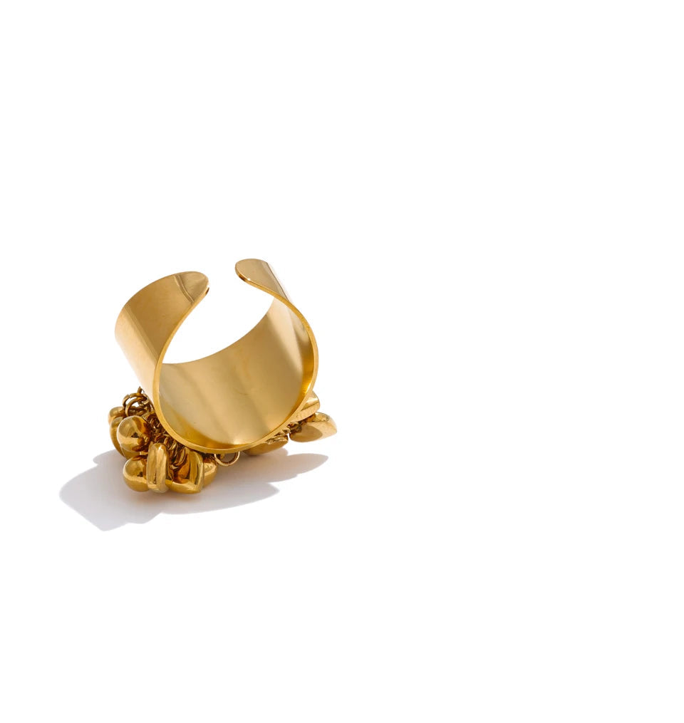 Heart Tassel Ring 18K Plated — rings in gold — additional view