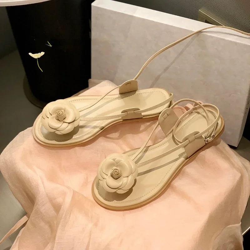Lola Flower Flat Sandals