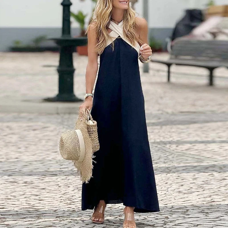 Vestido cruzado con cuello halter de Lola