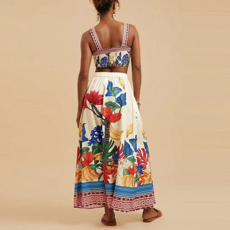 Garden Tropical Tank Top and Skirt Set