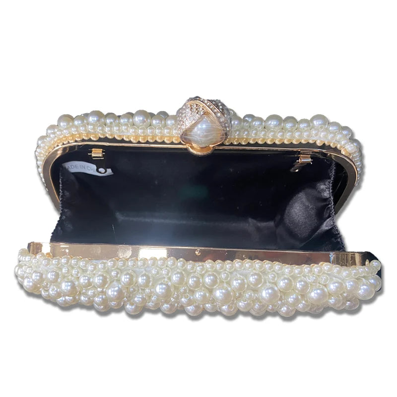 Pearl Beaded Statement Clutch