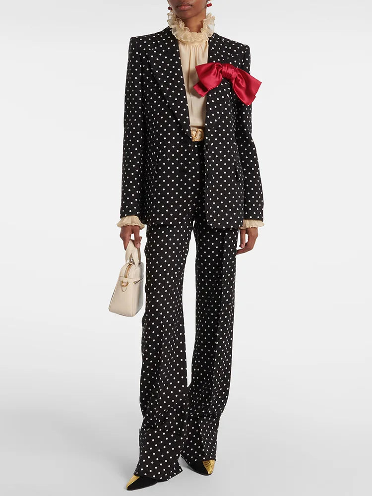 Grace Polka Dot Blazer Pants Set