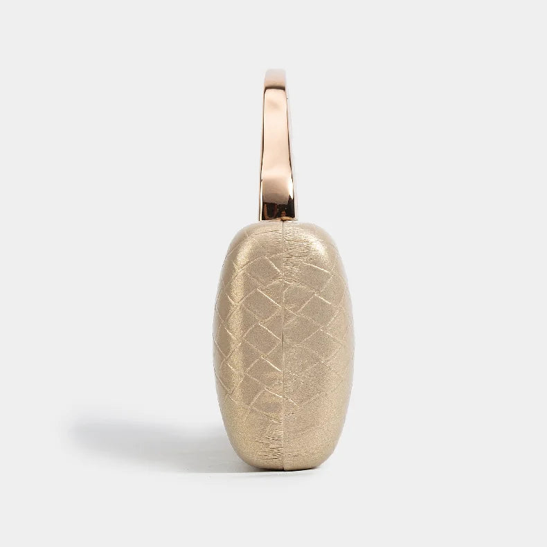 Gold Handle Long Clutch Bag