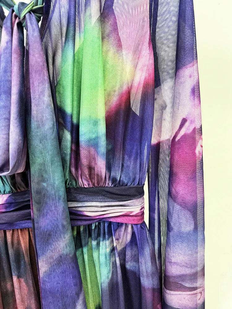 Kate kleurrijke zwierige lange jurk