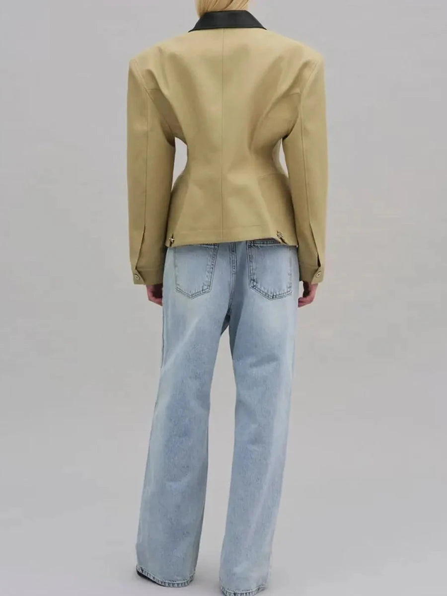 Cinched Industrial Look Jacket