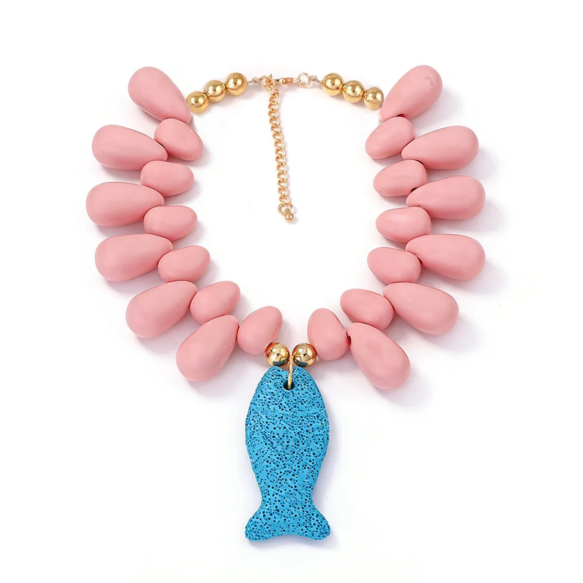 Volcanic Stone Beaded Tropical Pendant
