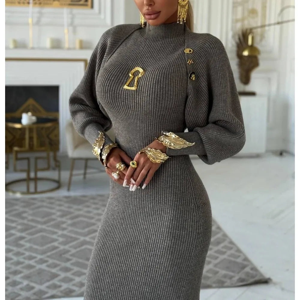 Keyhole Dress with Sweater Set