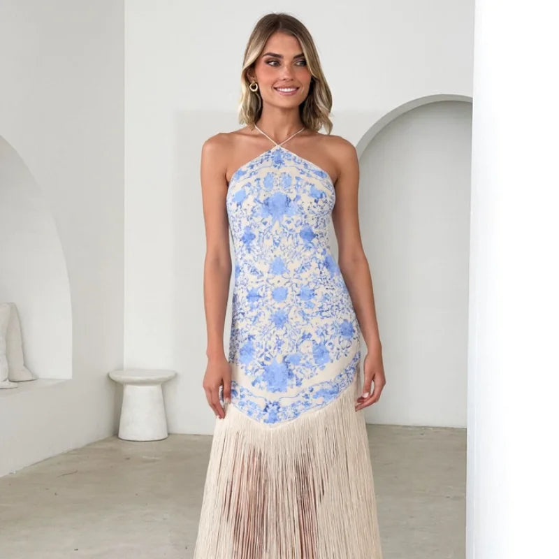 Embroidered Tassel Dress