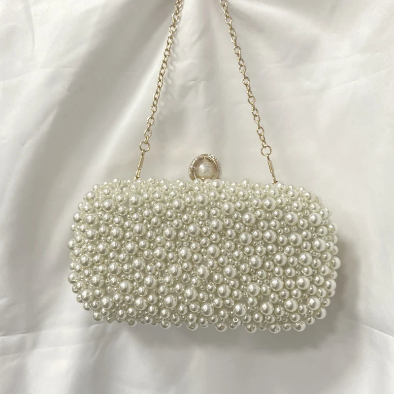Pearl Beaded Statement Clutch
