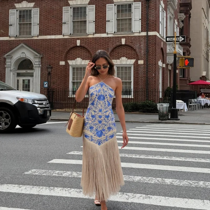 Embroidered Tassel Dress