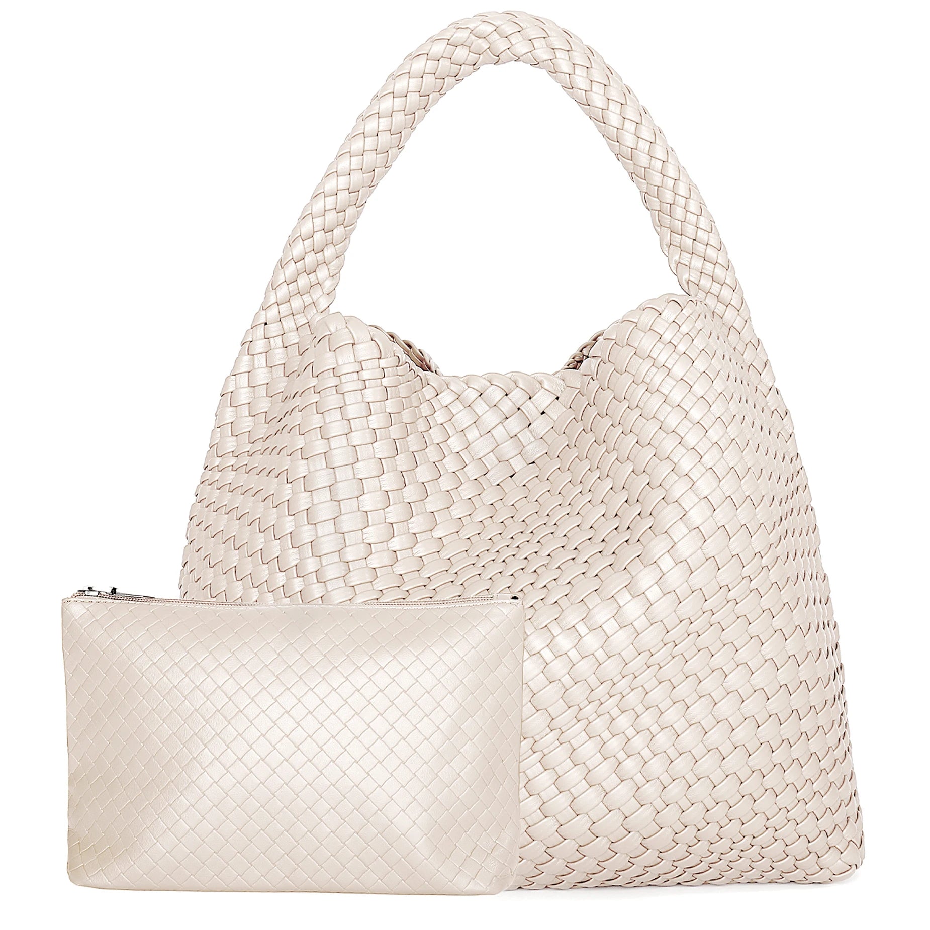 Theresa Soft Woven Tote Bag – black – woven texture