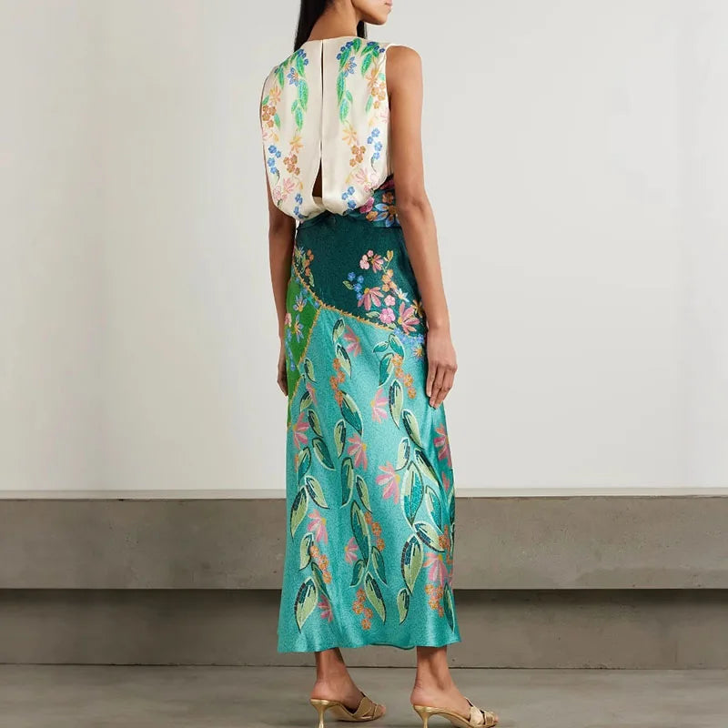 Retro Satin Twisted Dress