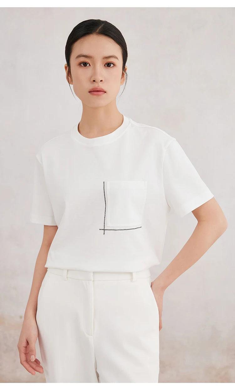 The Perfect T-Shirt — shirts & tops in black beaded detail — back view