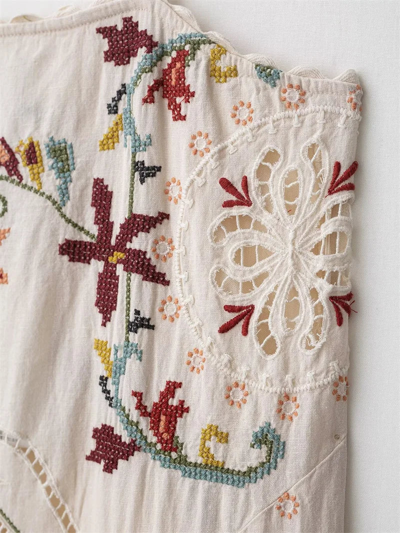 Rosemary Embroidered Slip Dress