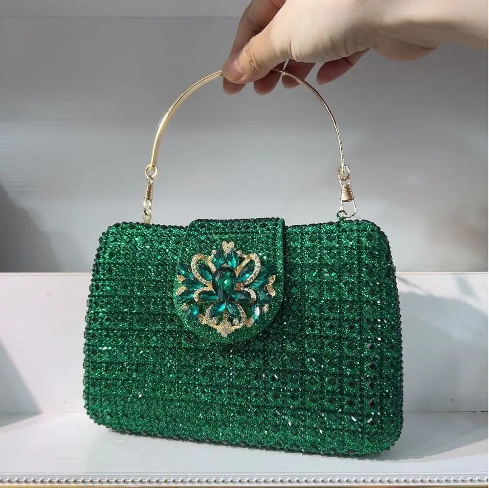 Crystal-Embellished Evening Bag