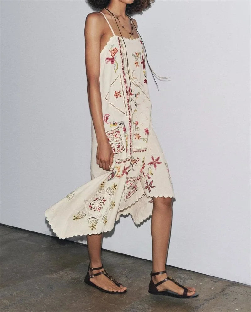Rosemary Embroidered Slip Dress