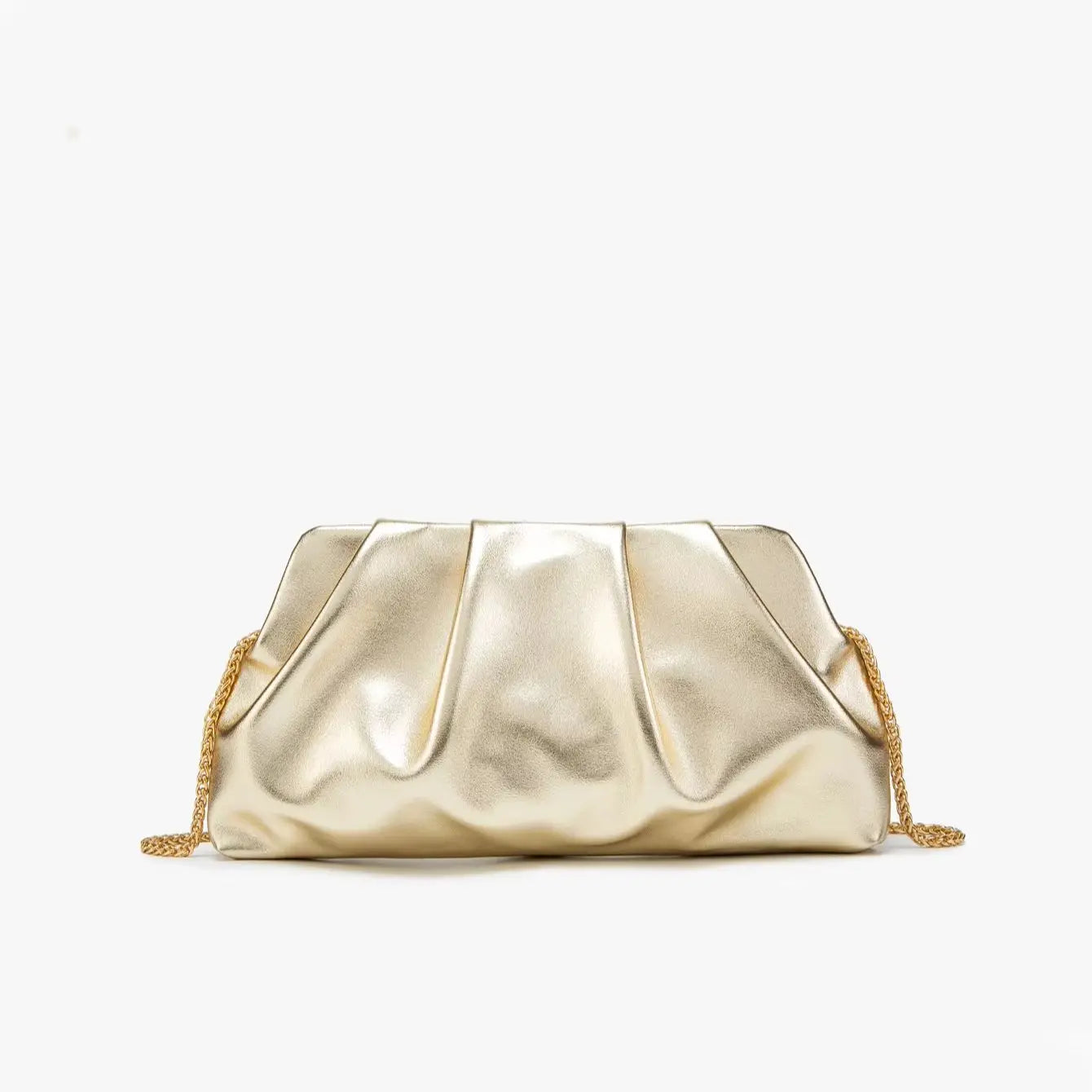 Anna chain shoulder bag front view with metallic hardware details