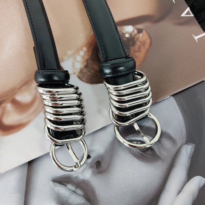 Cintura doppia in vera pelle