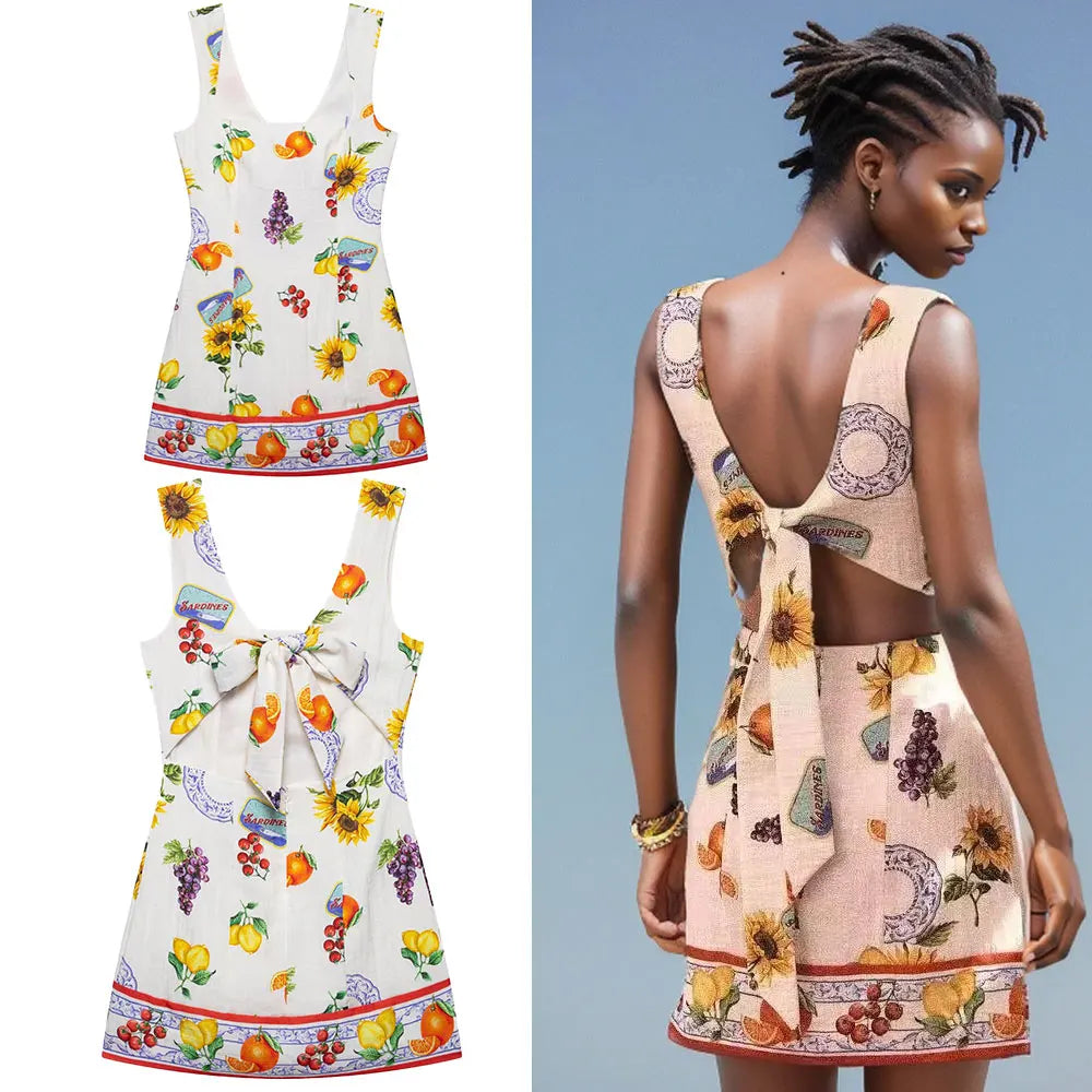 Greta Back Bow Mini Dress