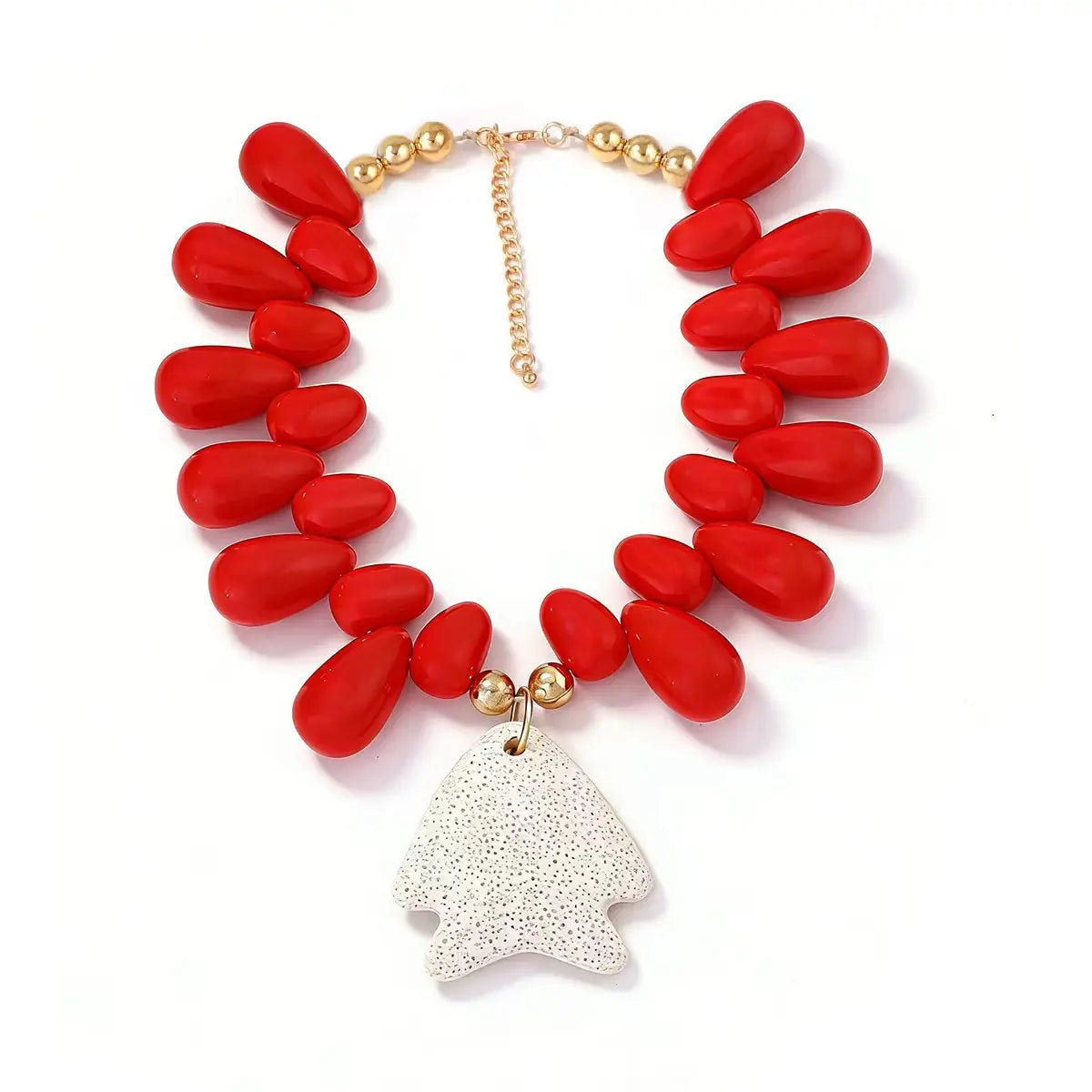 Volcanic Stone Beaded Tropical Pendant