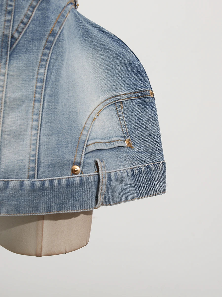 Silvie Structured Denim Bustier