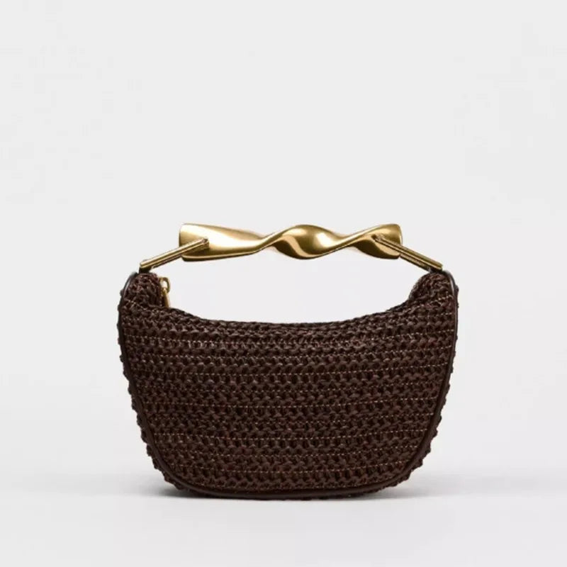 Half-Moon Rattan Handbag