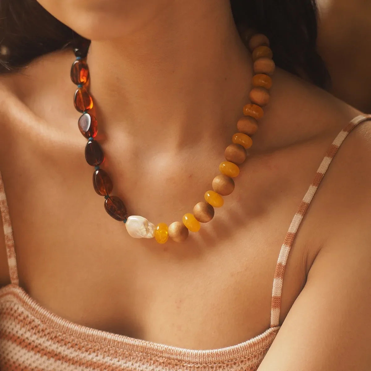 Beaded Browns Necklace