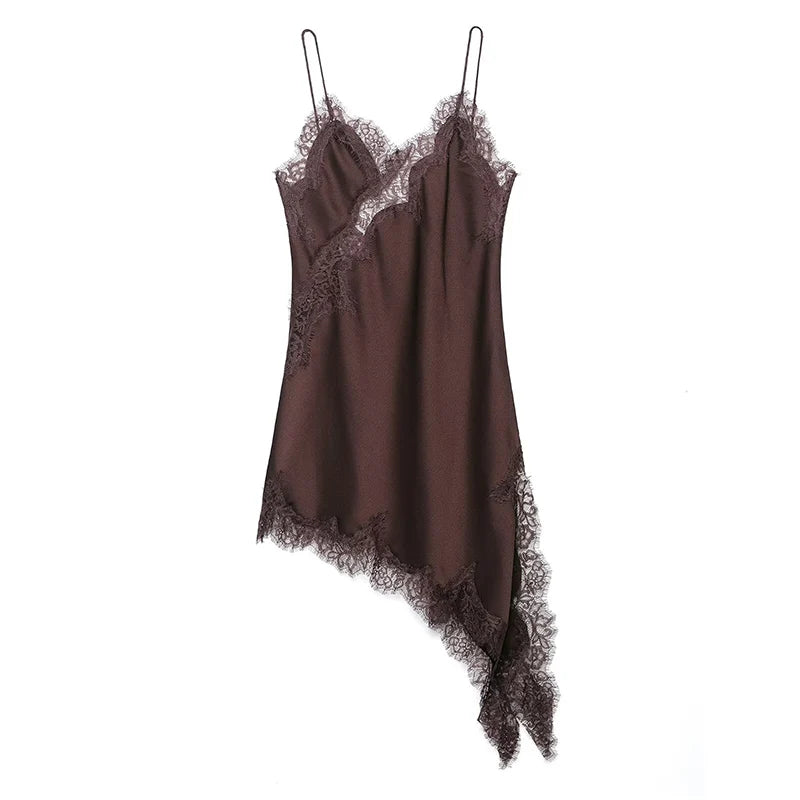 Kim Satin Lace Sling Dress
