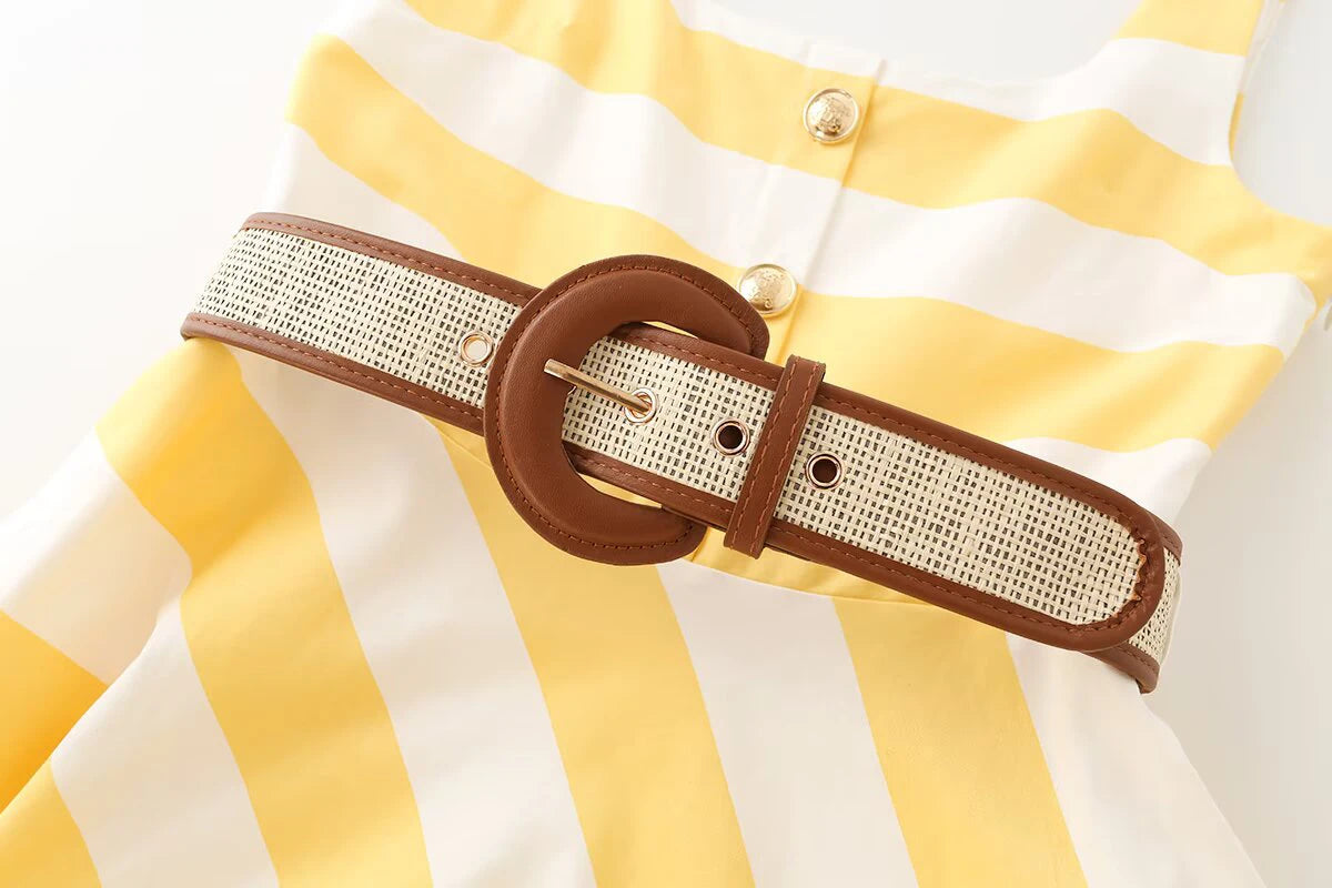 Summer Striped Midi Dress in yellow – additional view 5