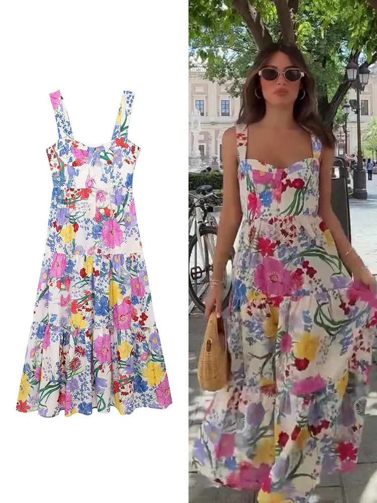 Halle Floral Midi Dress