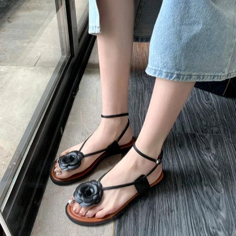 Lola Flower Flat Sandals
