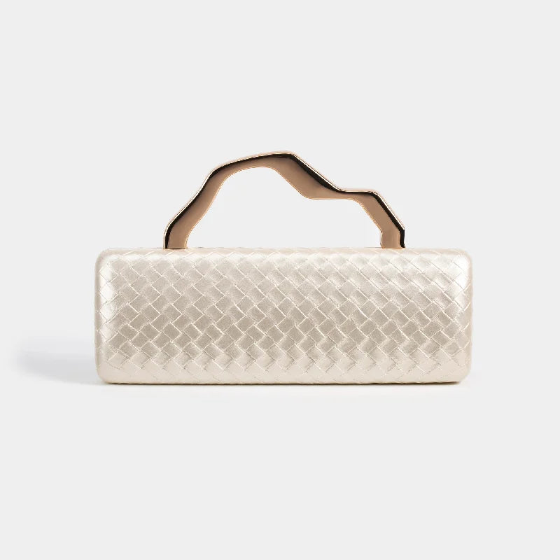 Gold Handle Long Clutch Bag