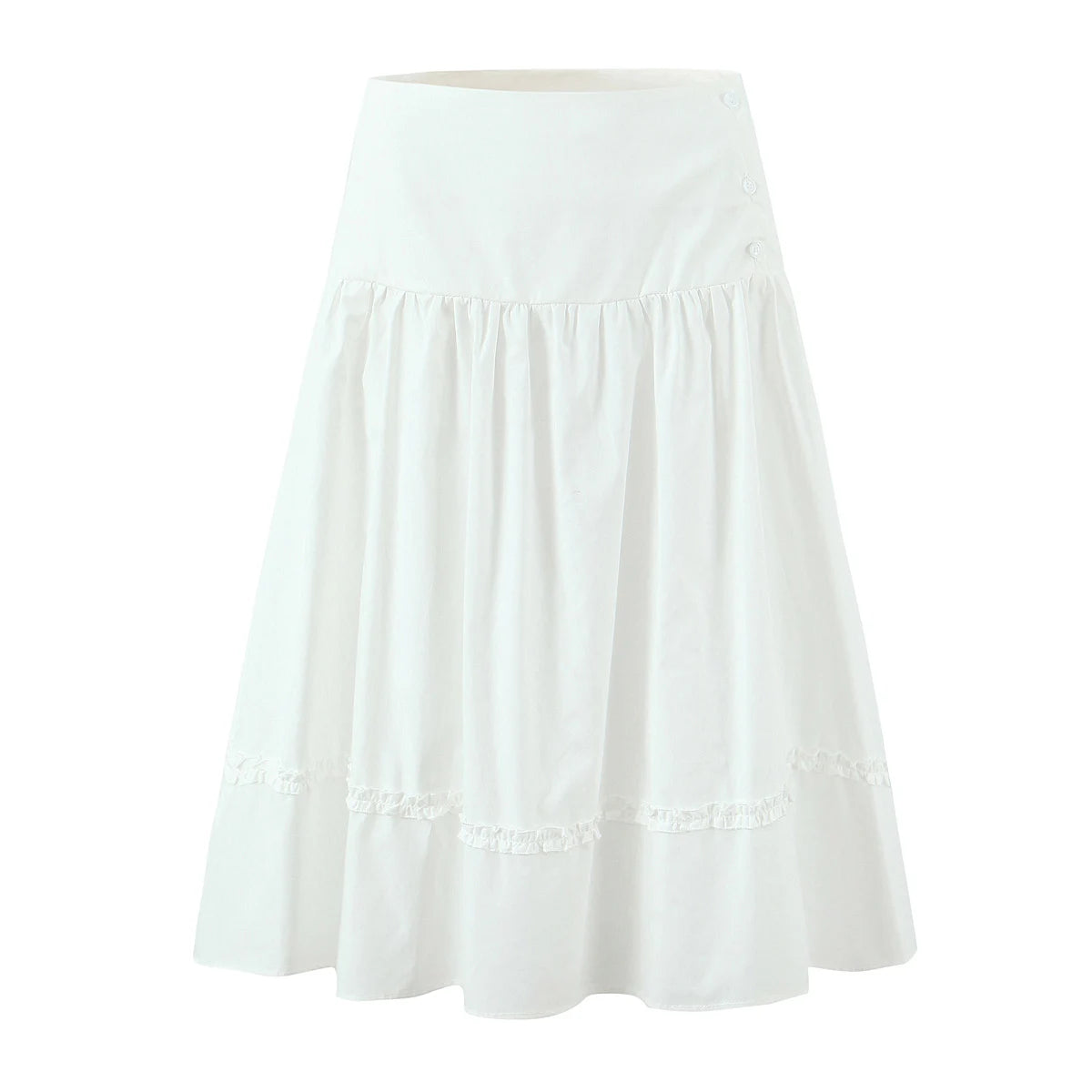 Marissa Low Waist Midi Skirt – white – a-line