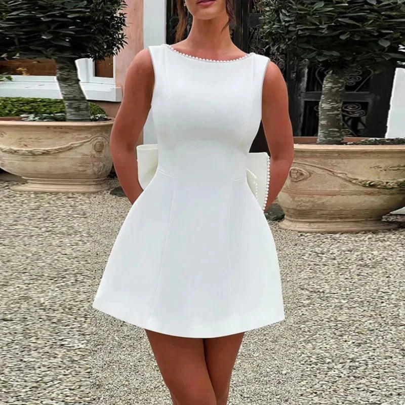 Mildred Backless Bow Dress