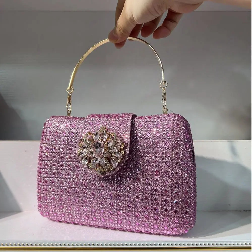 Crystal-Embellished Evening Bag