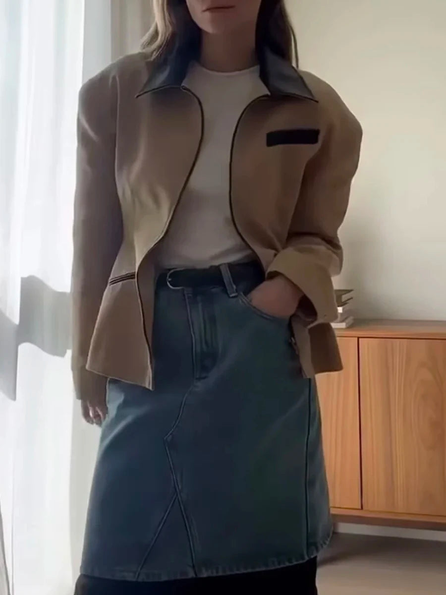 Cinched Industrial Look Jacket