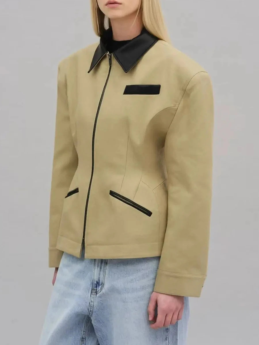 Cinched Industrial Look Jacket