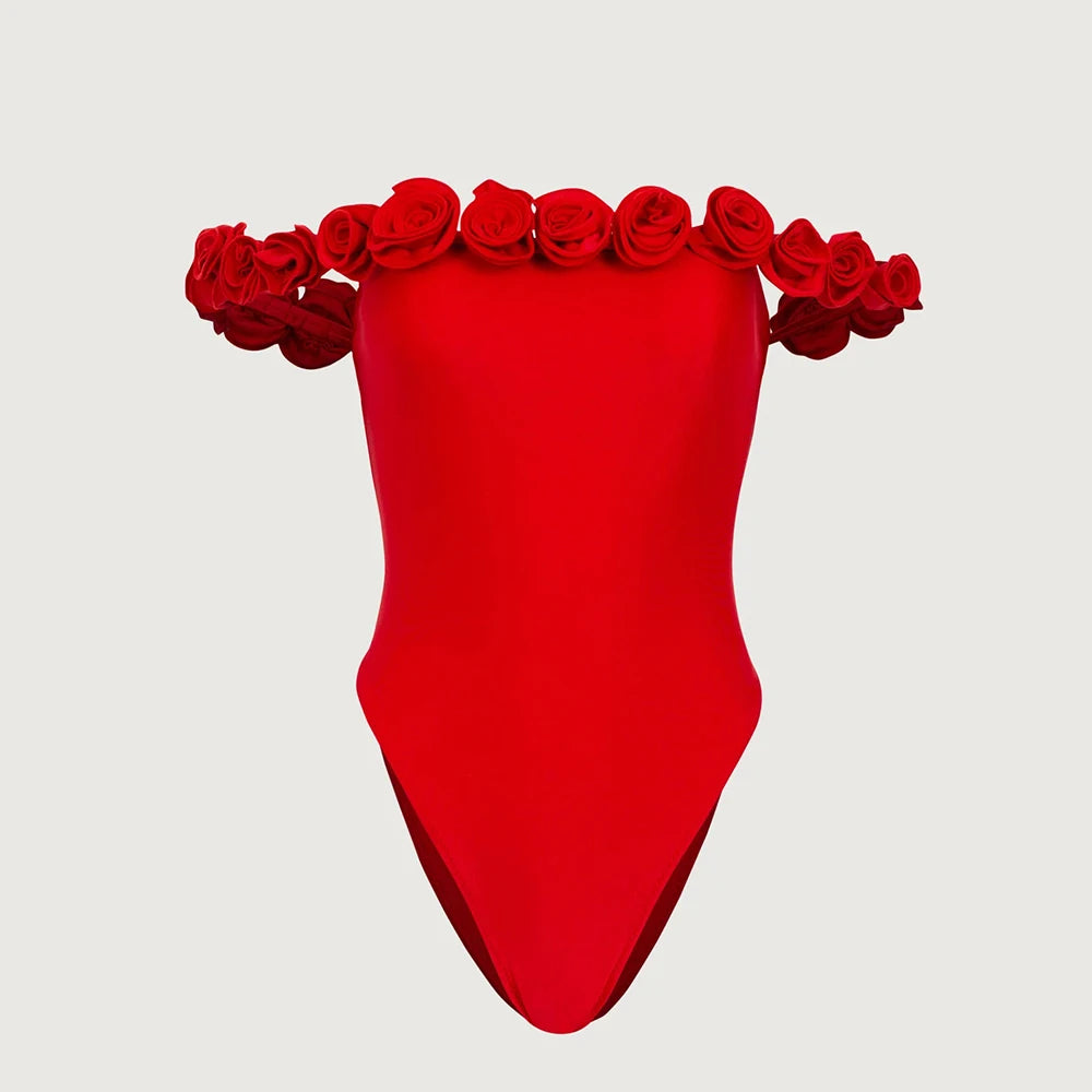 Roses Bandeau Swimsuit